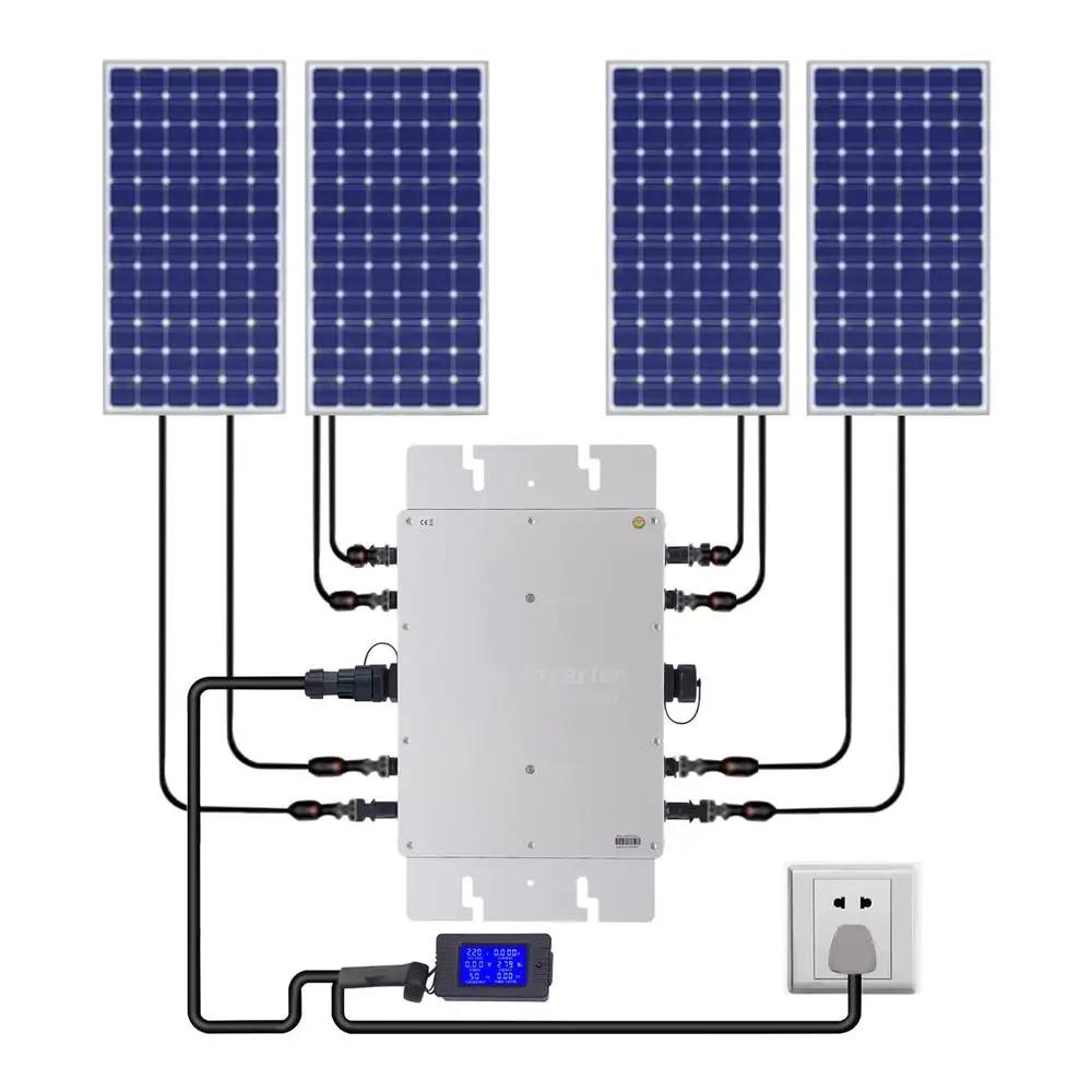 1200W Solar Panel Grid Tie Inverter IP65 Waterproof Pure Sine Wave Design SPWM Control Technology Easy Installation High