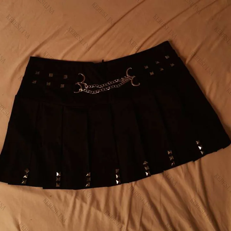 

Женская юбка эмо девушка Y2K Harajuku панк готика эстетика сексуальный хип-хоп High Street Винтажная мода Европа и Америка Шикарная юбка