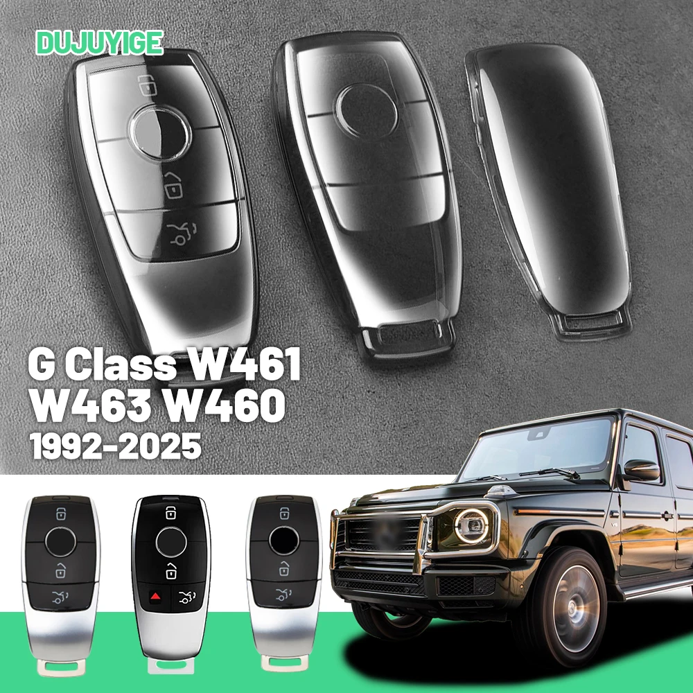 

Прозрачный чехол для автомобильного ключа из ТПУ для Mercedes-Benz G Class W461 W463 W460 1992-2026, защитный чехол для брелока, автоаксессуары 2025