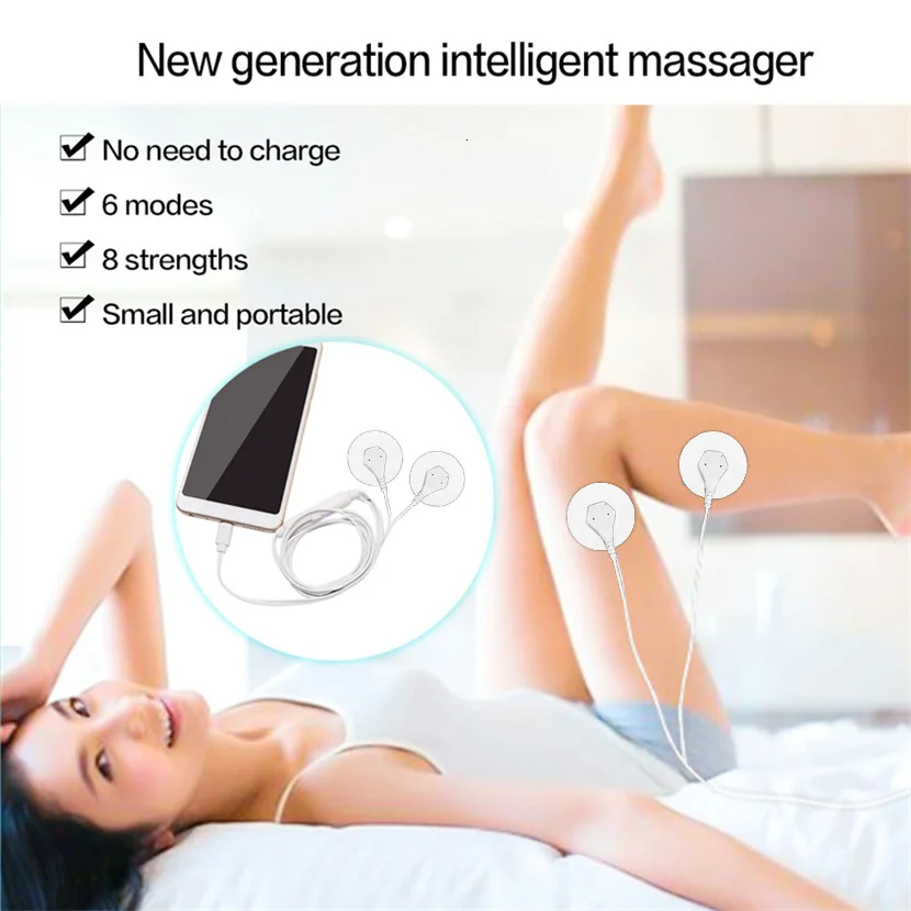 EMS TENS Machine Electric Body Massager Mini Massage Machine Muscle Stimulator Back Neck Massage Device Mobile Phone Control