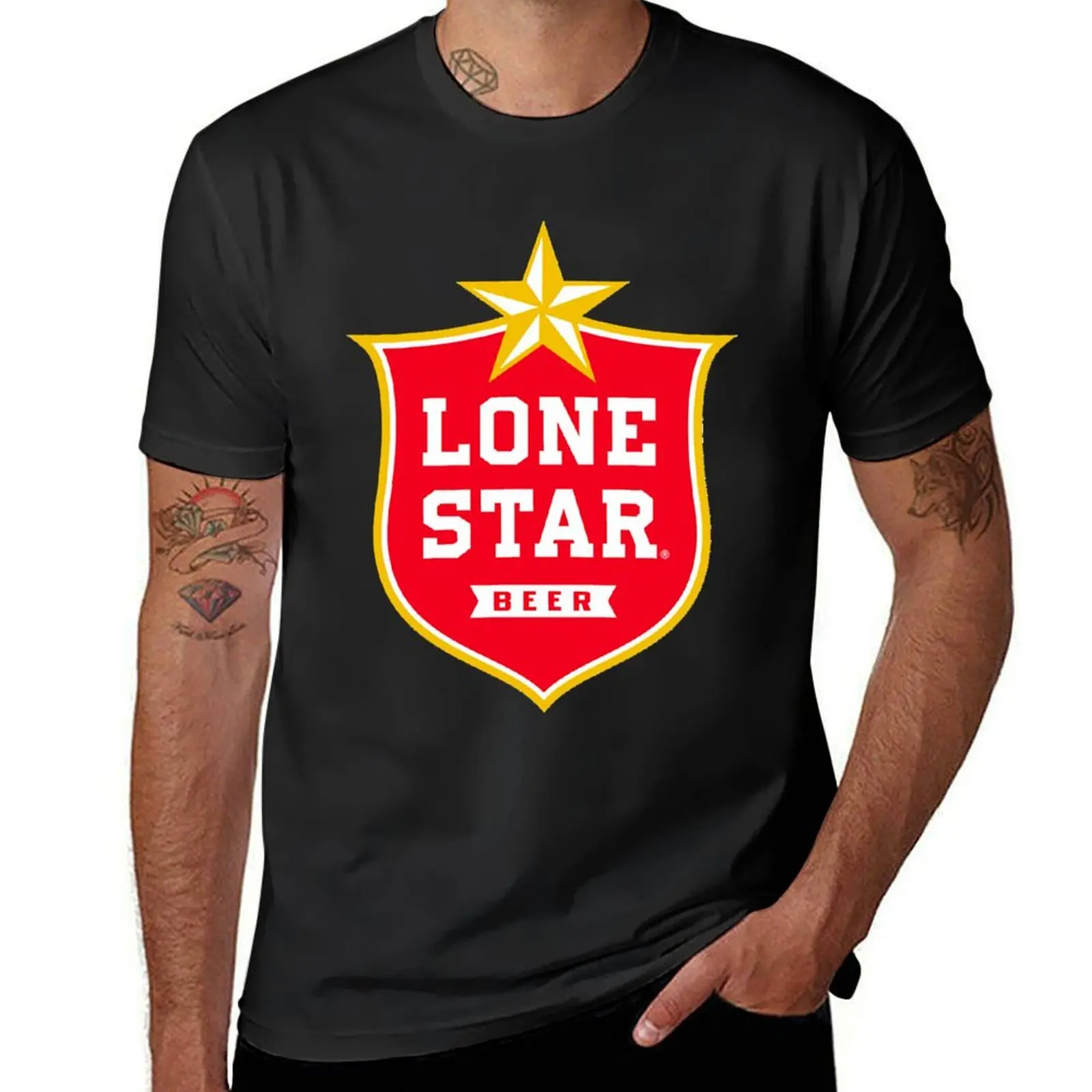 Lone Star Beer brewery logo T-Shirt cute clothes cute tops quick drying Short sleeve tee men