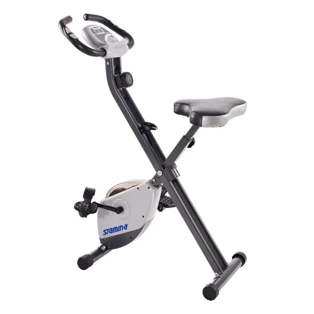 Cardio Exercise Bike with Heart Rate Sensors and Extra Wide Padded Seat Folding Design for Storage,Freight free