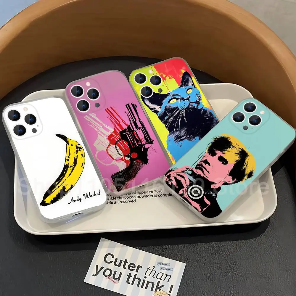 

A-Andy W-Warhol Art Phone Case For iPhone 17,16,15,14,13,12,11 Pro,Max,Plus,X,XS,XR,SE4,E Mini Transparent Soft Cover