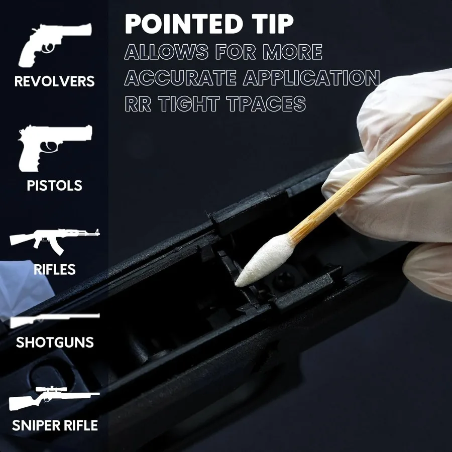 Gun Cleaning Swabs with Pointed Firearm Maintenance and Precision Cleaning plies LintFree Highly Absorbent Gun Swabs with Durab