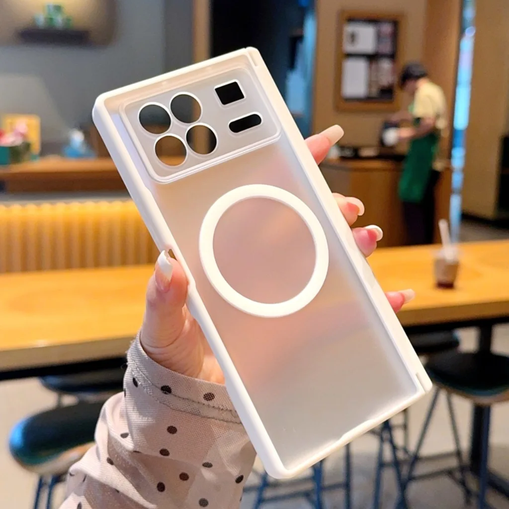 Matte Translucent Magnetic Phone Case For Xiaomi Mix Fold 4 3 Full Hinge Protection Wireless Charging Shockproof Cover view 5