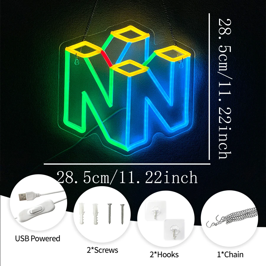 Wonderfullife Game Neon Lights, Used For Led Decoration In The Game Player Area, Men\'S Cave, Bar Sign Lights, Easy To Hang.