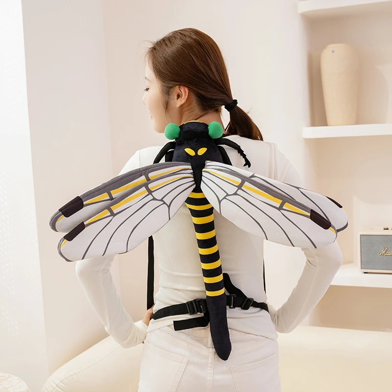 

60 см Kawaii мультфильм моделирование аниме насекомое серия стрекоза чучело плюшевые игрушки рюкзак детская косметичка со стрекозой