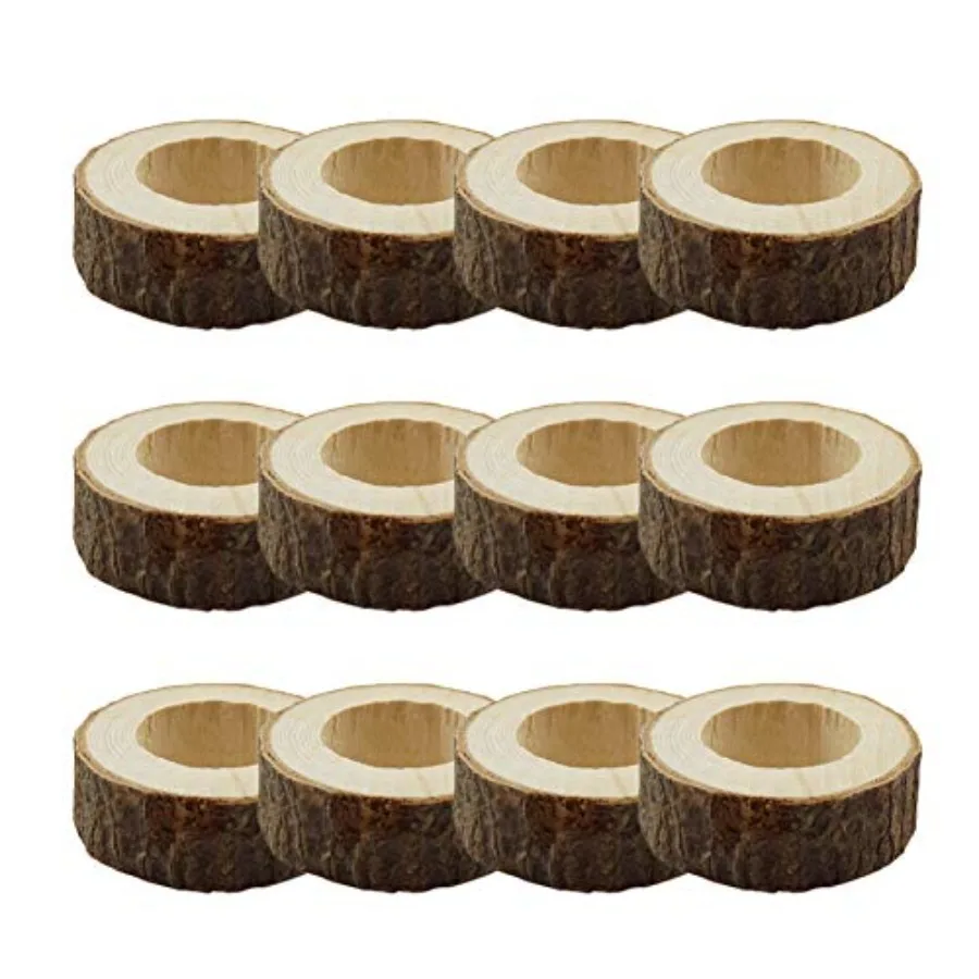 

Handcrafted Rustic Wooden Napkin Rings Wood Napkin Holder for Dinner Table Decor Jungle Theme Party Supplies Fall Wedding Decor