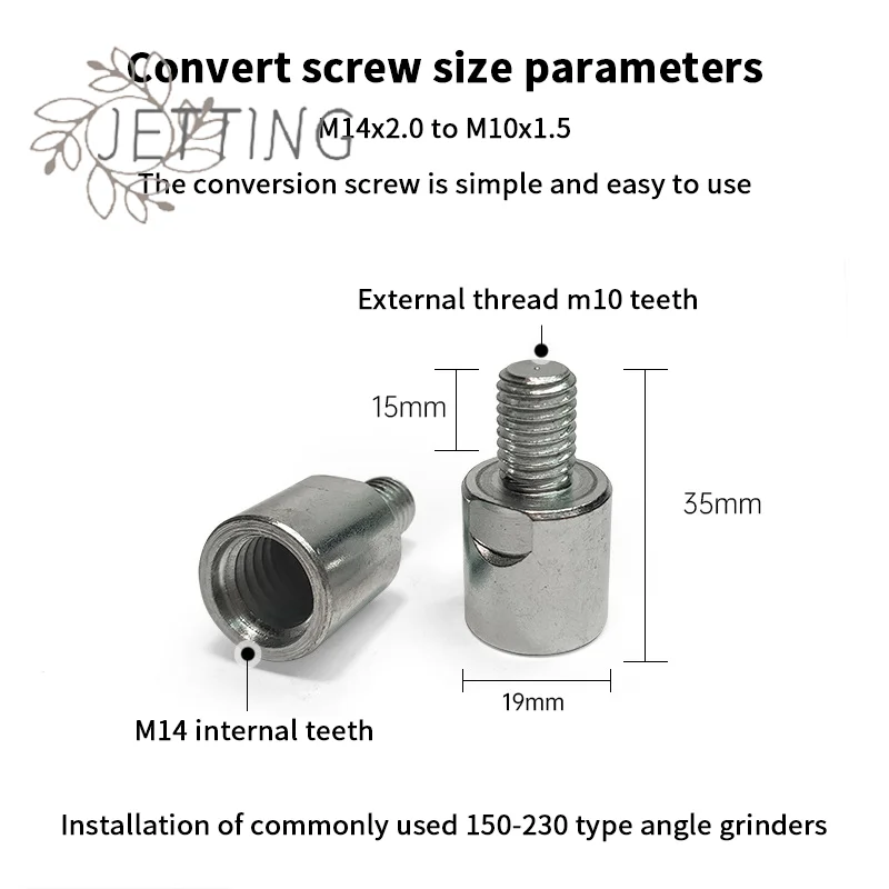 Hot M5 To M10/M14 To M10 Multi-functional 3-inch Hand Electric Drill Conversion Rod Angle Grinder Conversion