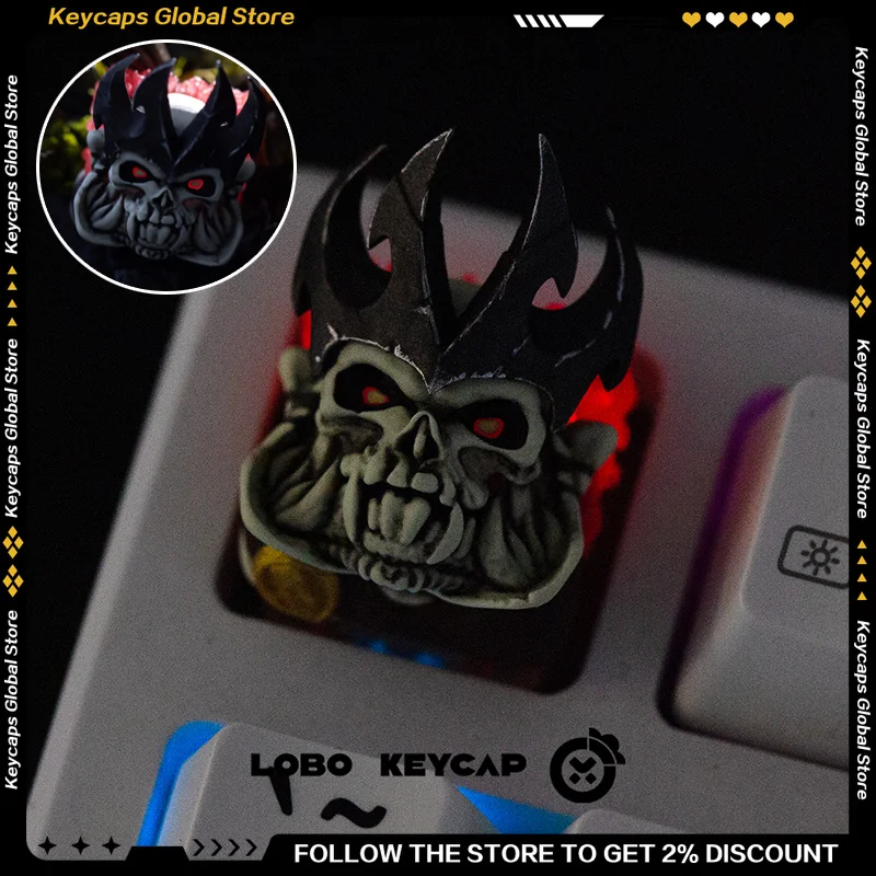 DOTA2 Skeleton King Translucent ESC Keycap Resin Artisan Keycap for Mechanical Keyboard Game Peripherals Customized Gift