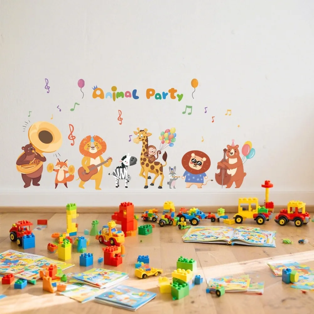 Large Colorful Animal Wall Stickers for Kids' Playroom, Daycare, and Bedrooms view 3