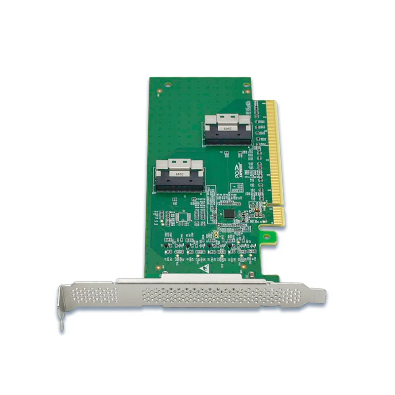 Imagem -02 - Pcie X16 para 2x Slimsas Sff8654 8i Adaptador Xic Pe4165