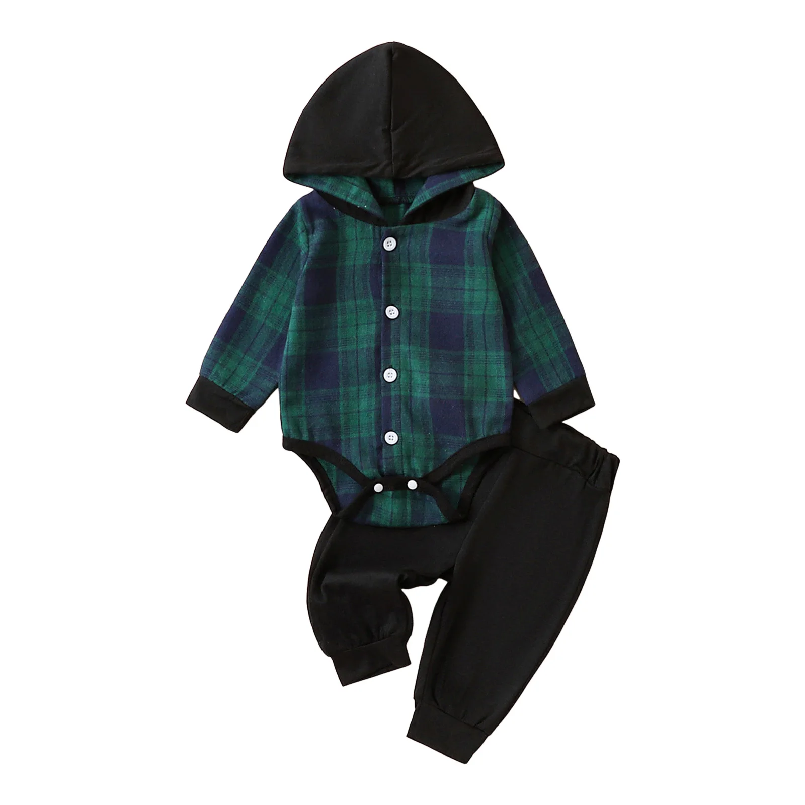 

Long Sleeve Boy Top Boys Hooded Long Sleeved Romper And Pants Set Comfortable And Fashionable Plaid Boys Cotton Shirt 24 Months