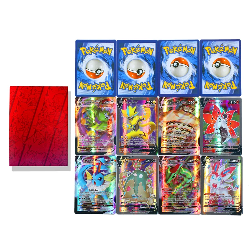 100 Sheets Pokemon Cards Vmax EX GX Energy Card No Repetition Exceed Evolution Charizard Full Flash Card Multiple People Battle - Image 5