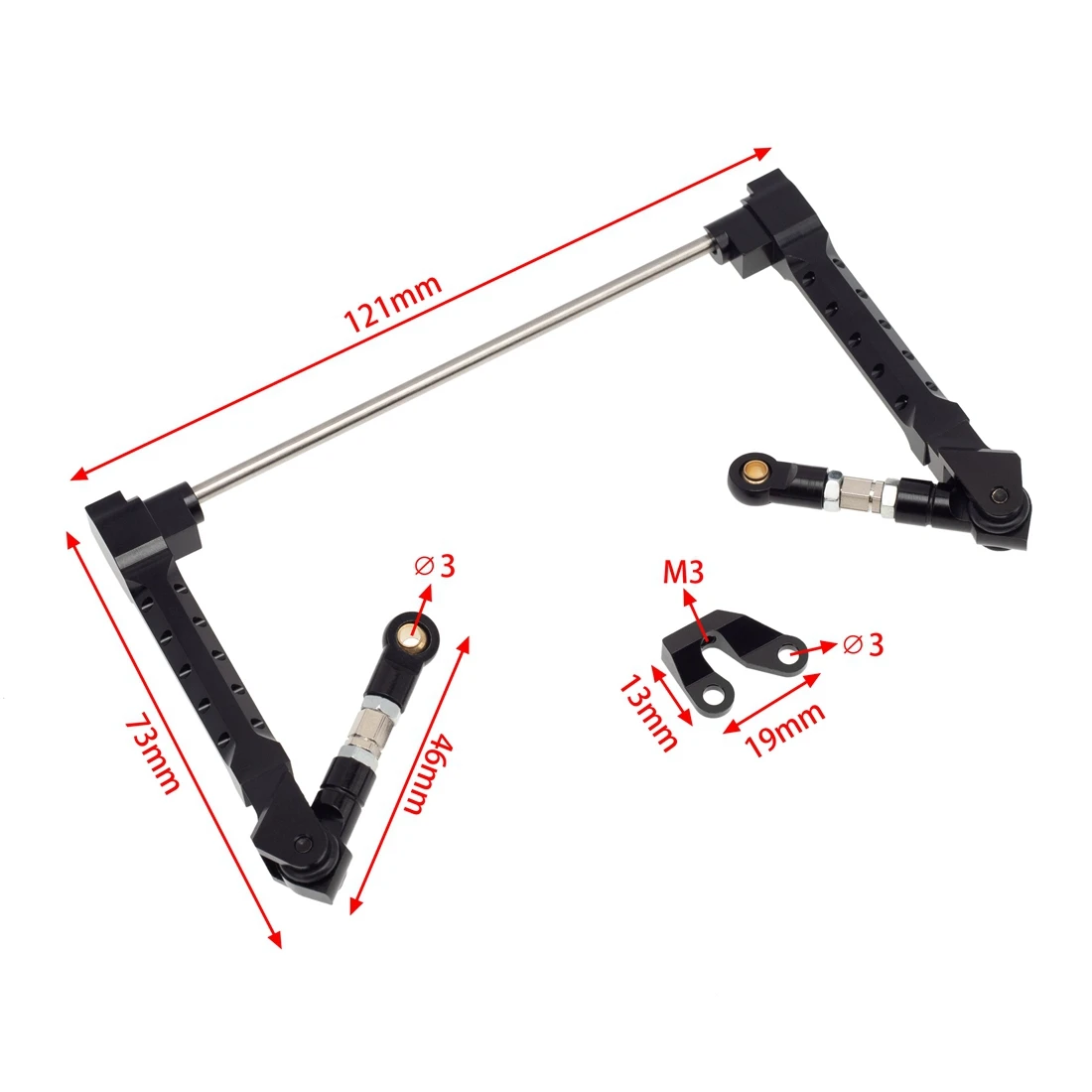 قضيب معدني مضاد للإمالة Sway Bar لـ Axial RR10 90048 90053 YETI 90025 90026 90050 Wraith 90018 1/10 RC Crawler Car,2