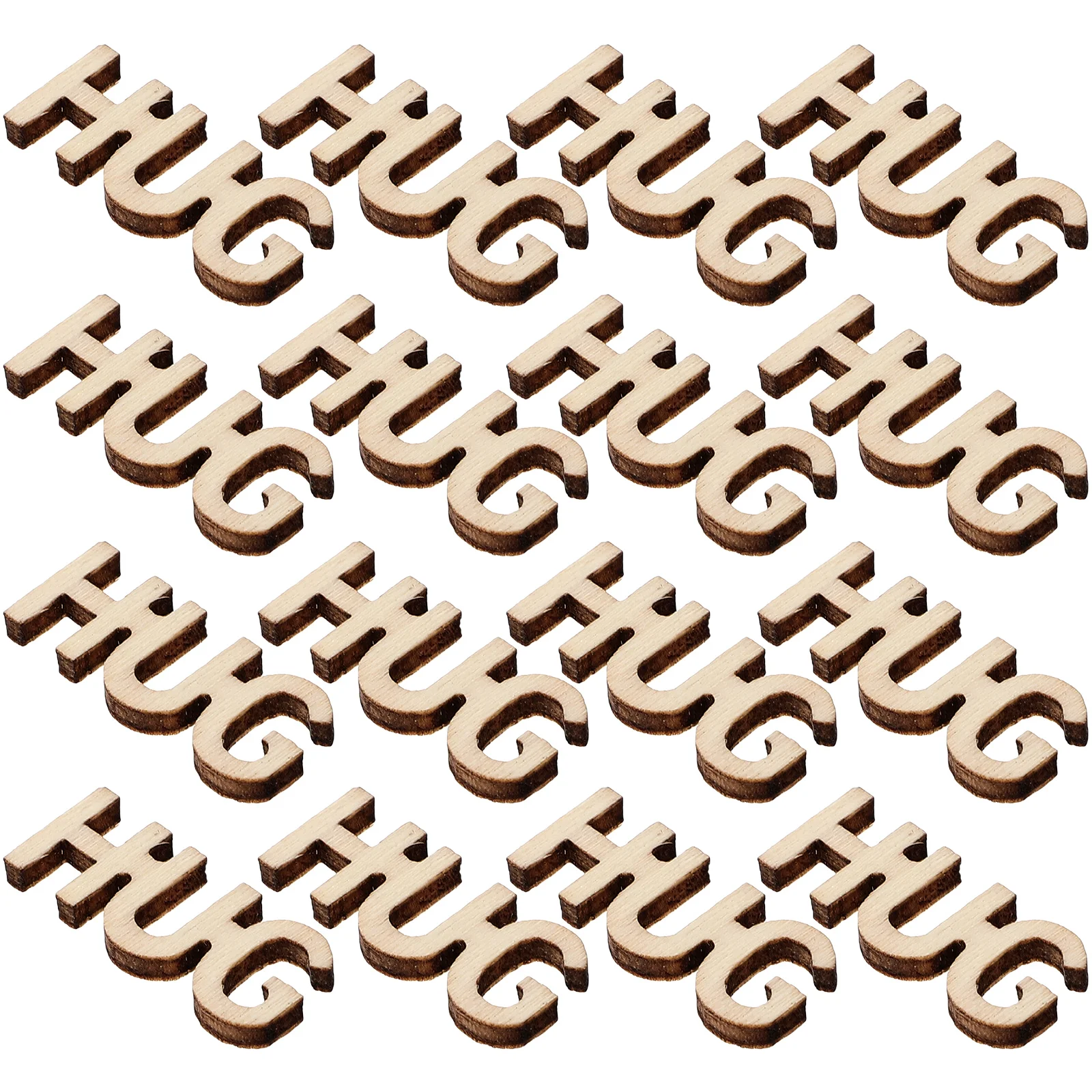 

100 Pcs Wooden Letter Patch Hug Cutouts Bulk Crafts Jar Filling Decorative Wood Stress Relief Gifts Home Office Decoration