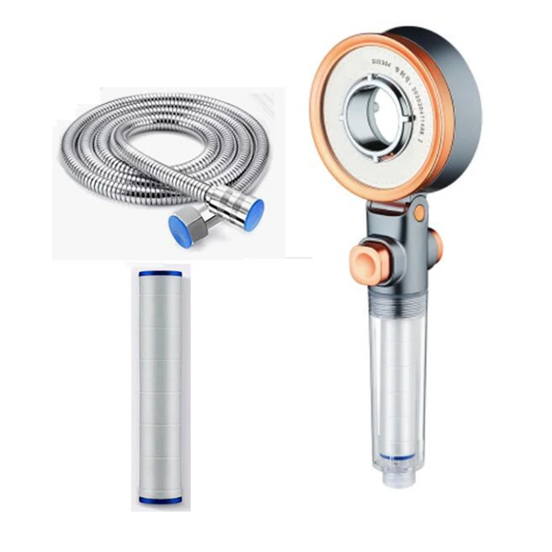 

NEW-Shower Head With Hose&Filter,Water-Saving High-Pressure Shower Head,Massage SPA Hand Shower,Double-Sided Shower Head