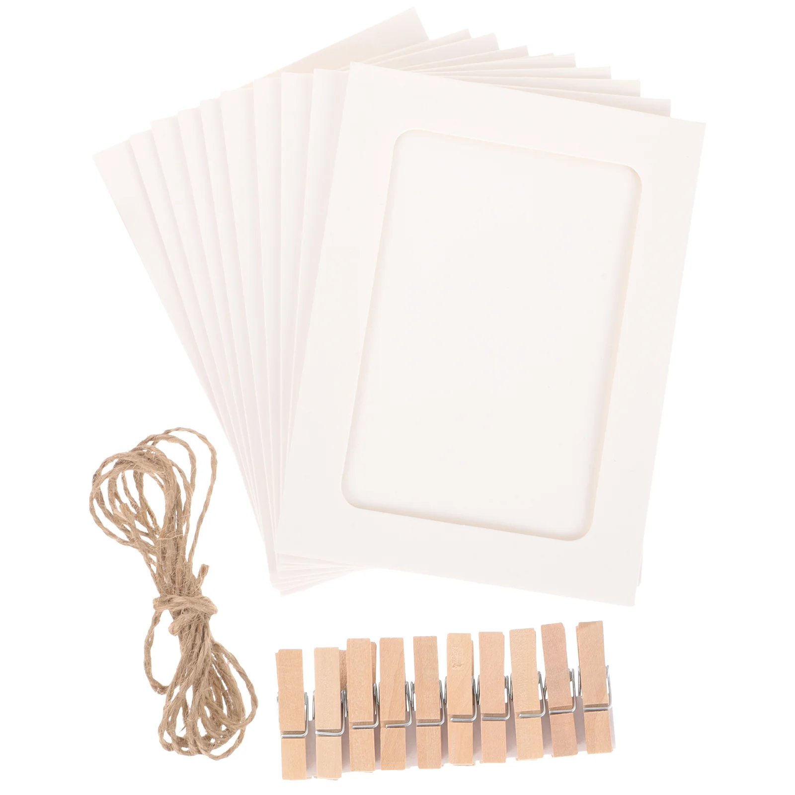 

20 Pcs Photo Frame Jam Wall Collage Picture Frames Paper for Display Cardboard White