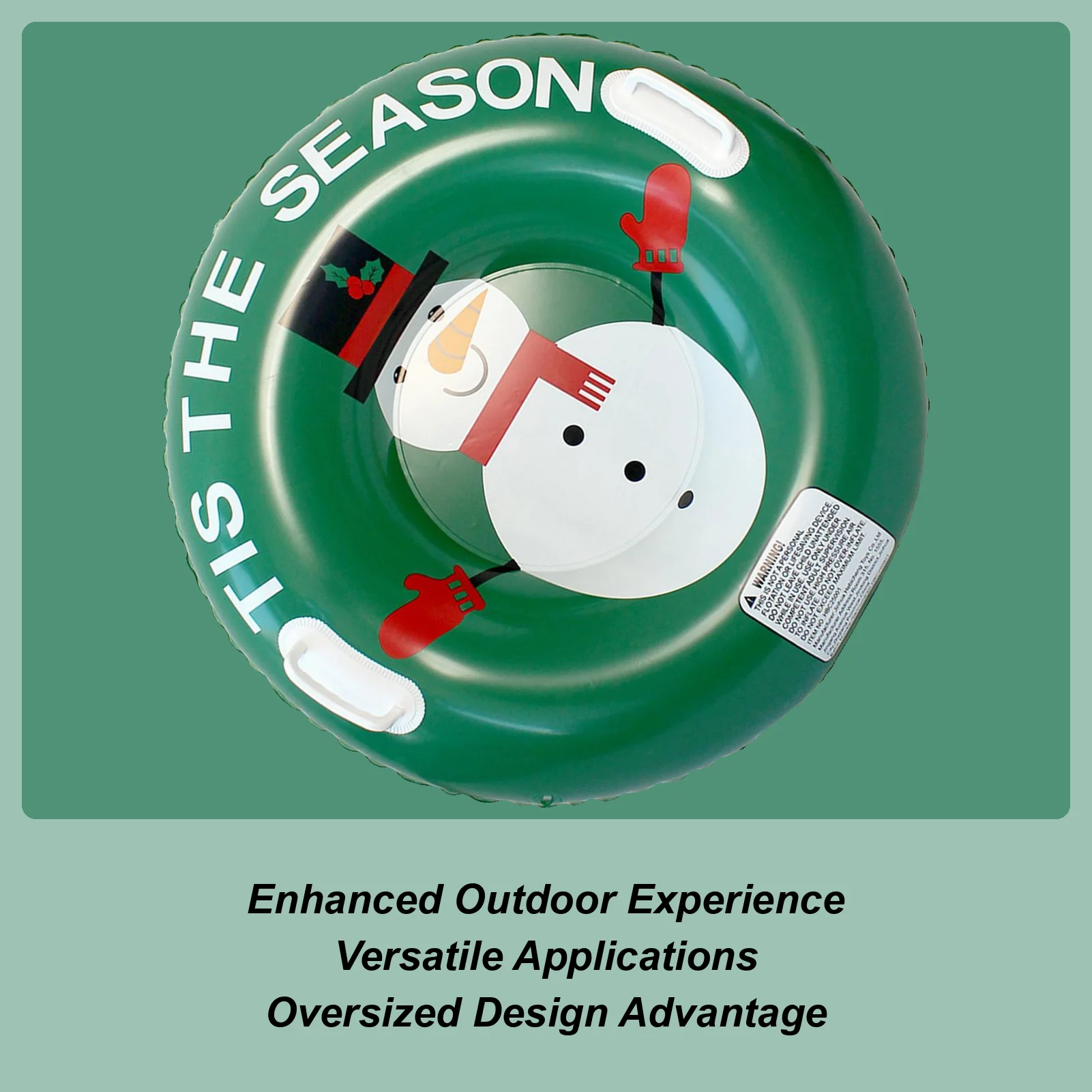 Heavy Duty Inflatable Snow Tube With Handles Winter Adventure Toys Parks Backyards Beaches Christmas Sports Rescue Activity