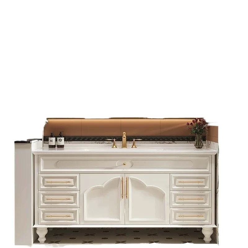 

French retro oak bathroom cabinet