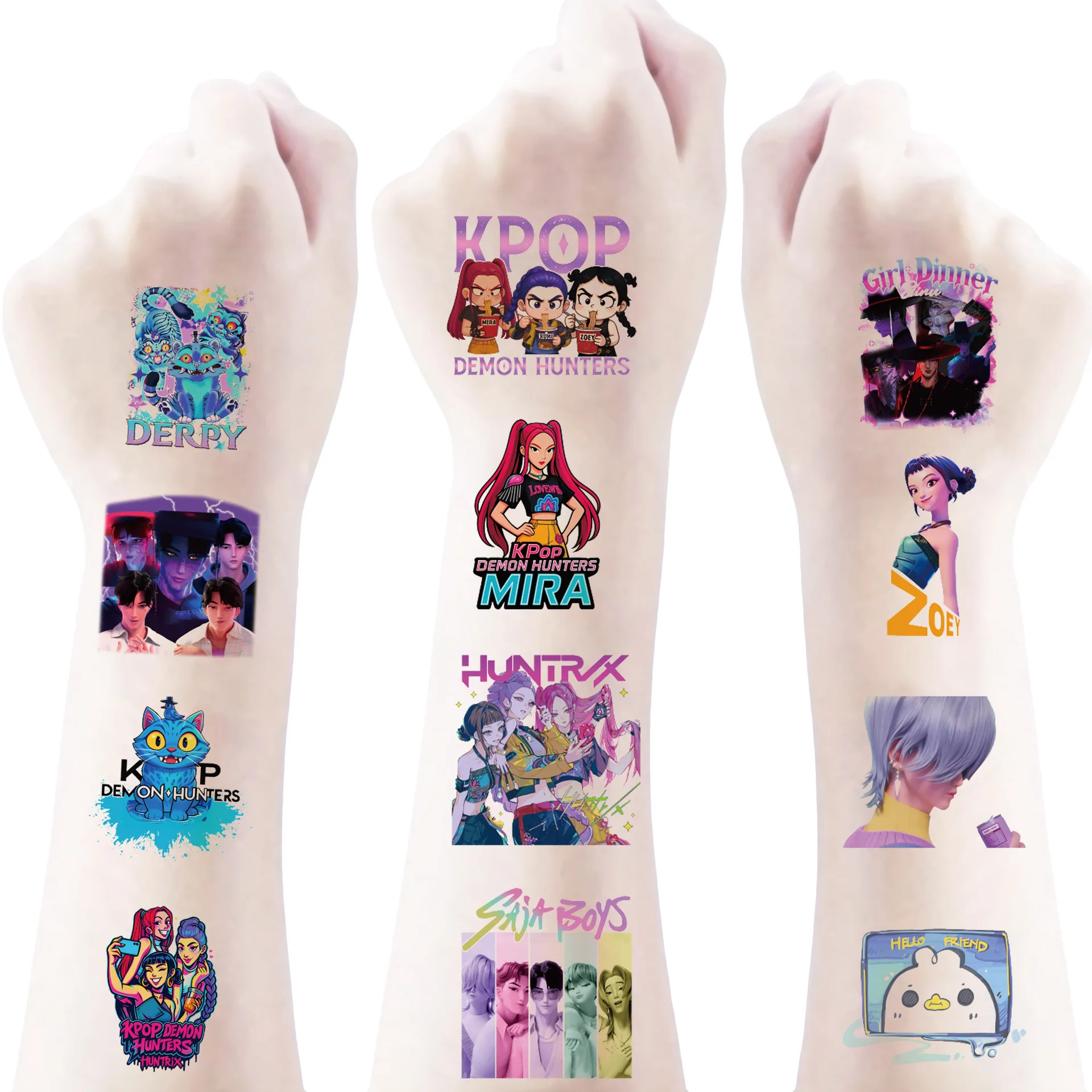 K-pop شيطان الصيادين HUNTR X المحارب رومي ميرا زوي جينو سيلين Kpop المؤقتة الوشم ملصق تزيين مقاوم للماء هدية حفلة #2