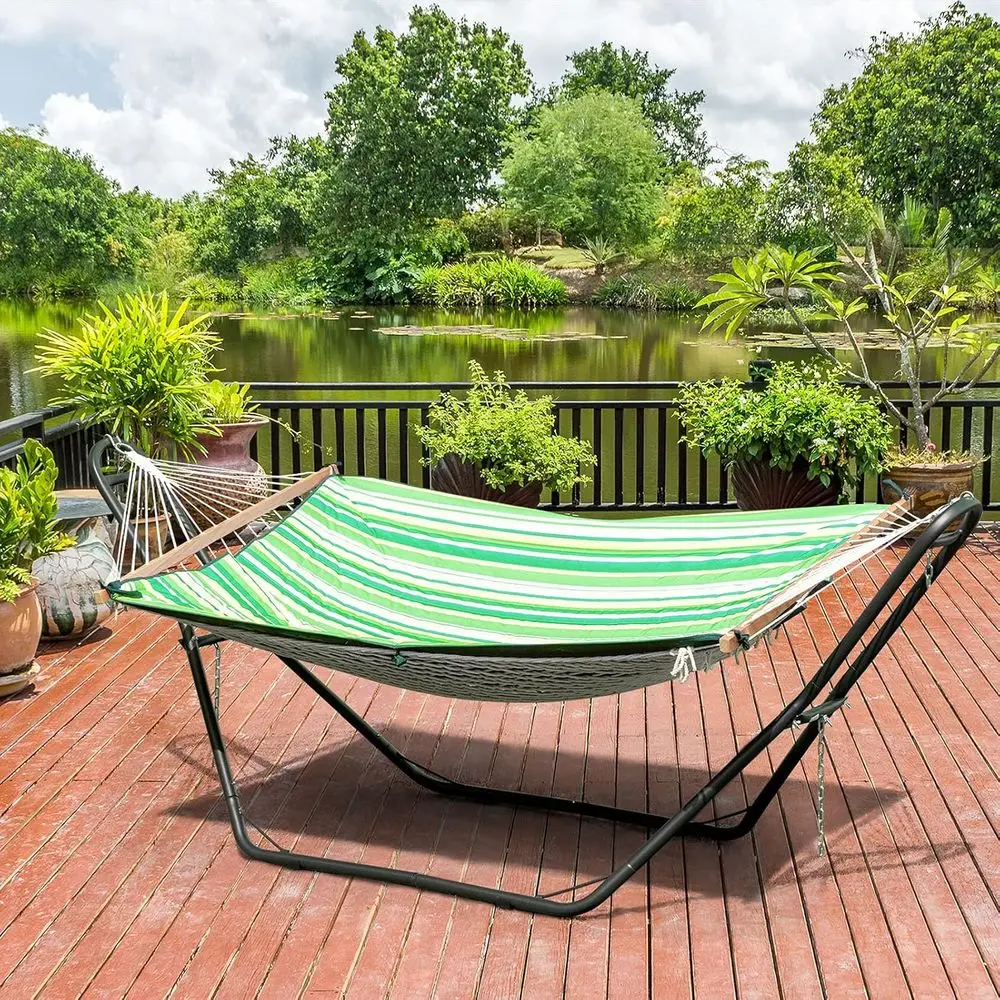 2 Person Hammock Stand, Heavy Duty Steel, Fits 9-13 ft Hammocks, 450 lbs Capacity, Multi-Use for Indoor Outdoor Yard Patio Deck