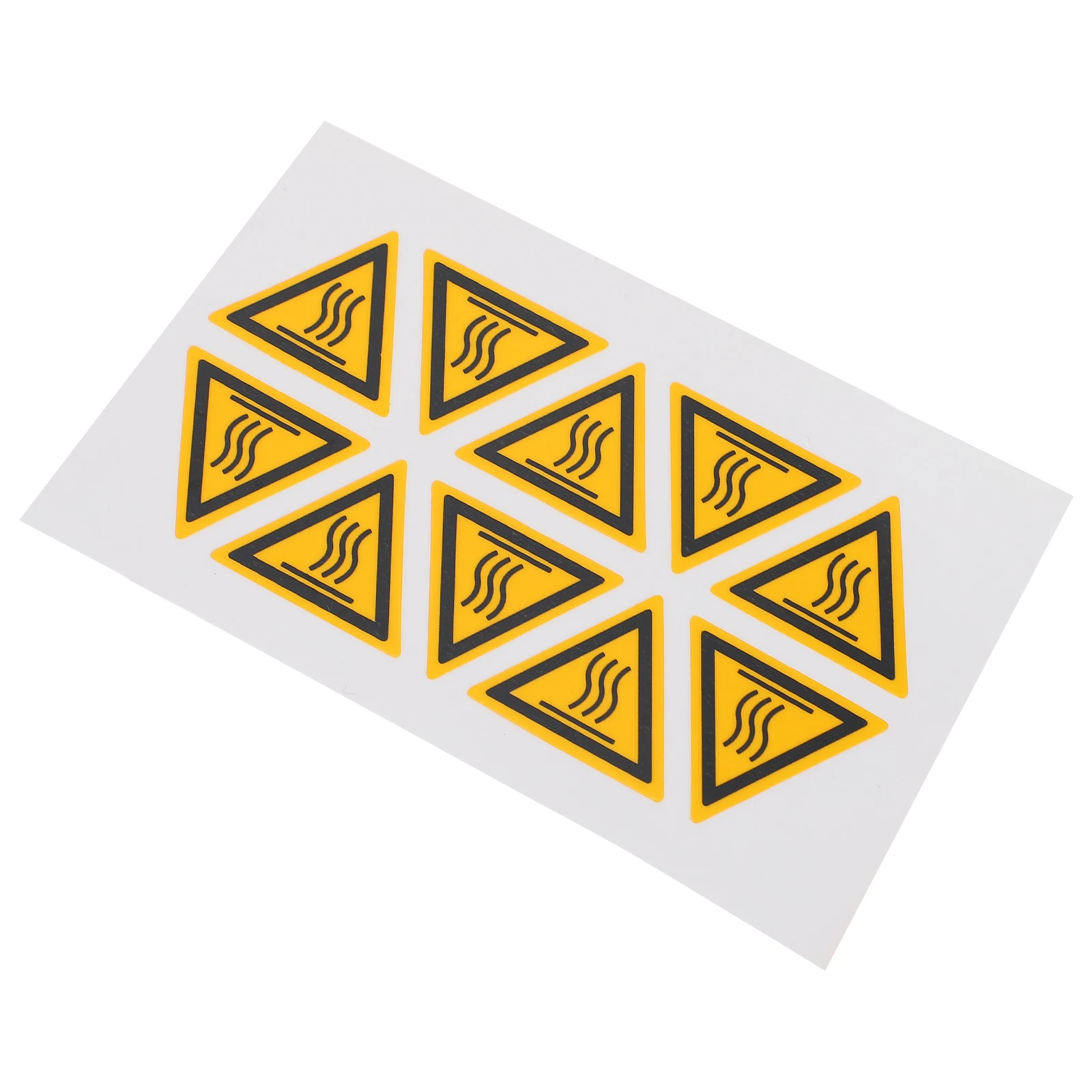10 Pcs High Temperature Warning Labels Stickers Triangle Hot Caution Decal Safety Signs Equipment Scald Alerts