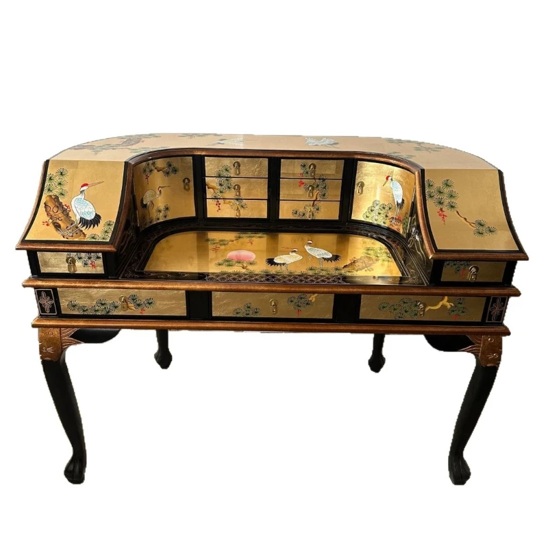 LTT Gold Foil Songhe Longevity Desk Storage Cabinet High-End Furniture