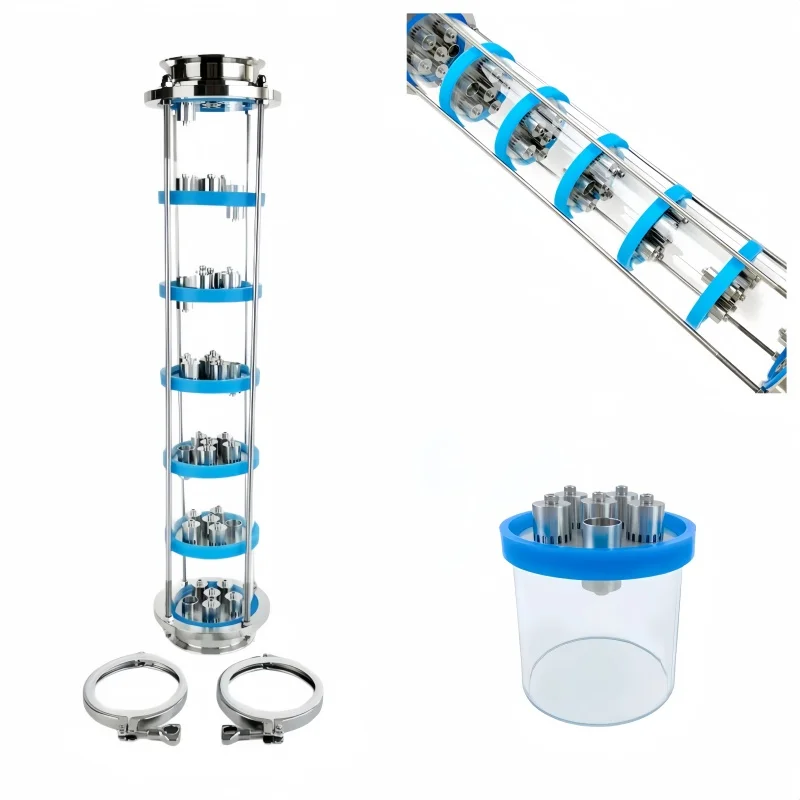 

7 Floors 304 stainless steel 4inch OD119mm TC distillation tower glass pipe For Home brew,7-layer Distillation Column