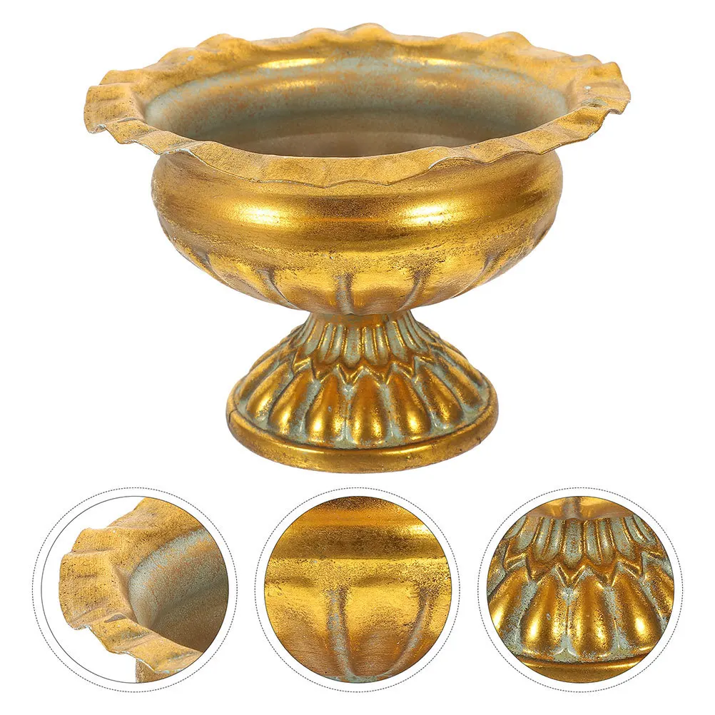 

2Pcs Vintage Flower Pot Metal Urn Planter Stable Non-Slip Design for Dried Fresh Flowers Home Office Party Arrangement