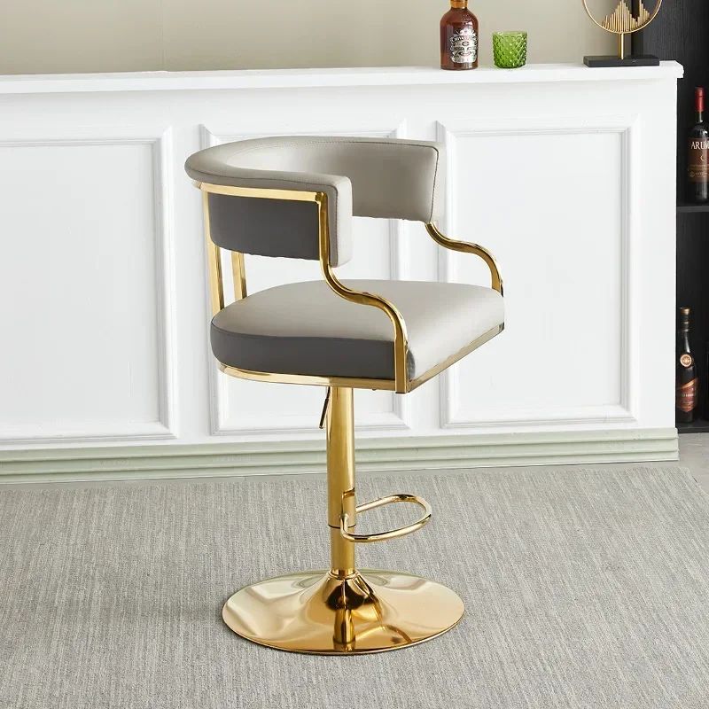 Revolving bar, home island, hotel front desk, new cream style high stool