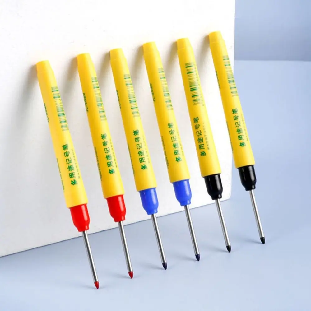 

Маркеры с длинной головкой на масляной основе, длинная головка 33 мм, черные/красные/синие чернила, маркировочная ручка с глубокими отверстиями, маркировочная ручка на масляной основе, деревообработка с использованием