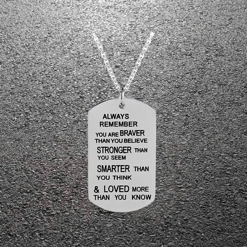 

Military Dog Tag Pendant Necklace Stainless Steel Inspirational Jewelry For Men Women Teens Grandpa Grandma Gift Valentine