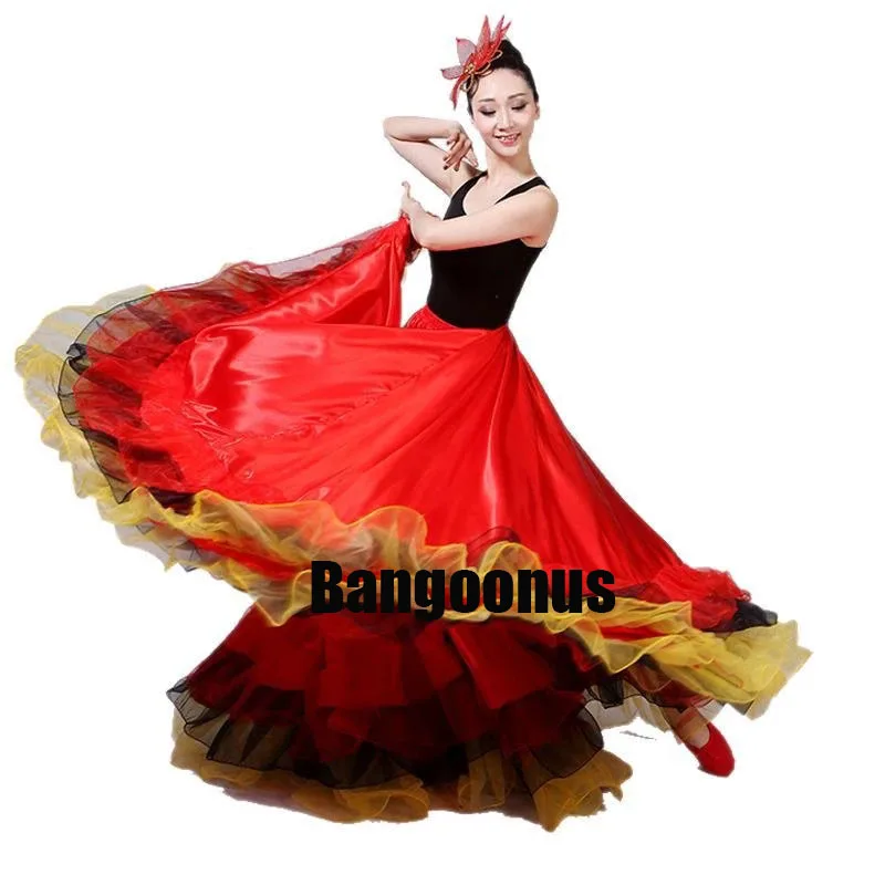 New Woman Spanish Bullfight Dance Skirt Belly Dance Skirt Big Swing Skirt Opening Dance Performance Costume Folk Dance Clothing