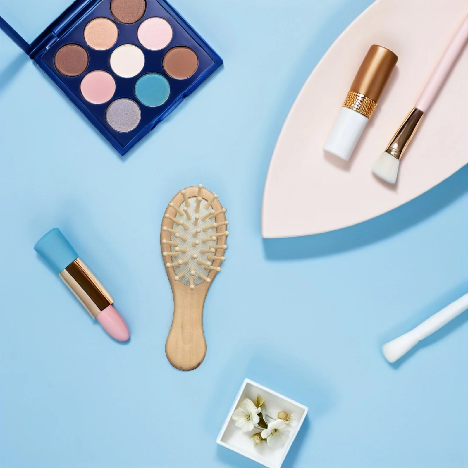 

Wooden Massage Comb Hair Brush Rubber Cushion Scalp Massager Detangling Stress Relief Portable Bamboo Combs Anti-static