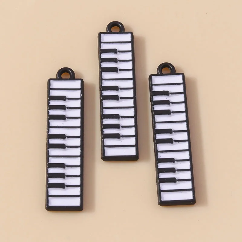 10Pcs Lovely Enamel Musical Instrument Piano Charms Pendant for DIY Bracelet Necklace Handmade Jewelry Making Accessory