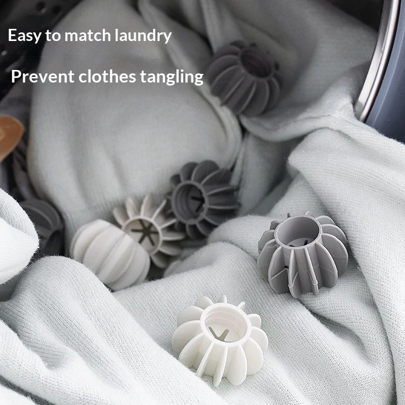 Silicone Anti‑Tangle Laundry Balls Reusable Washing Machine Pet Hair Remover Lint Catcher Clothes Cleaning Household Tool