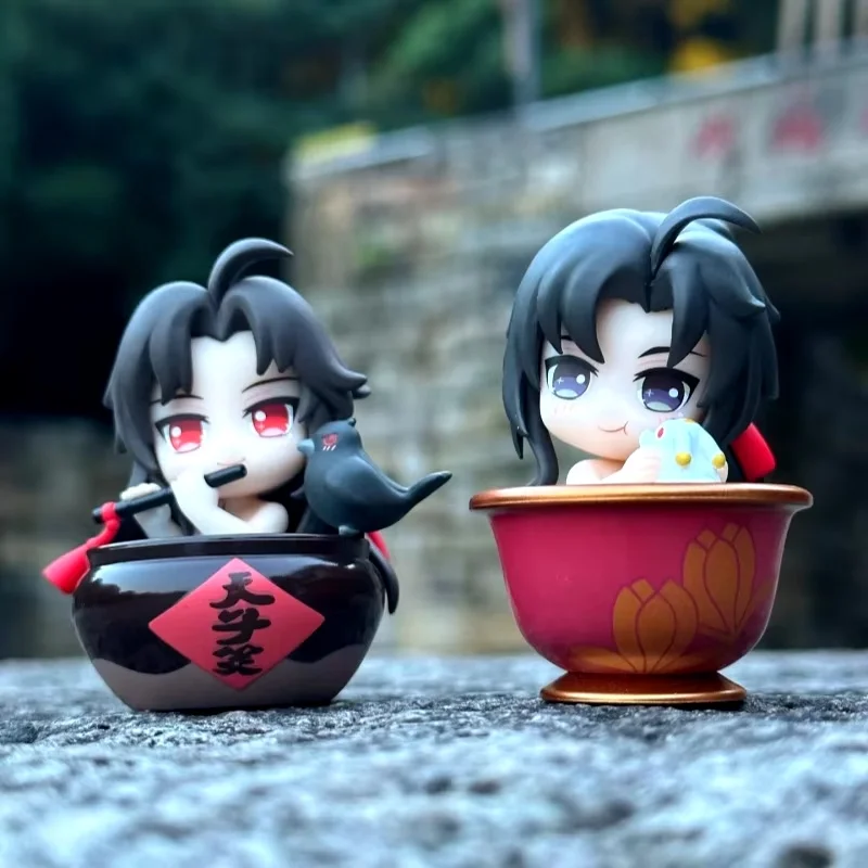 Hot Modaozushi Figure Toys Patriarch Of Magic Dao Summer Song Q Version Pvc Model Decoration Wei Wuxian Lan Wangjji Toys Doll
