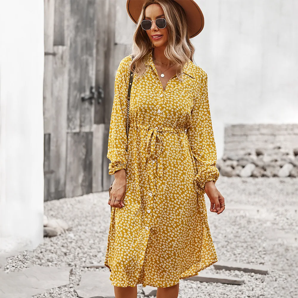 New Fashion Women Summer Dress Flowers stampa floreale a vita alta Vintage a-line Dress Sexy monopetto Boho Midi abiti lunghi