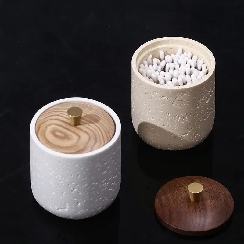 Luxury Cotton Swab Toothpick Floss Storage Box | Creative Elegant Durable Organizer for Hotel Home Bathroom Vanity Countertop