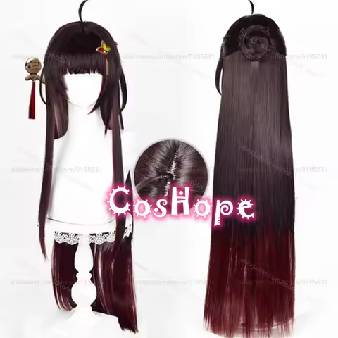 HSR Lingsha Cosplay Wig 90cm Long Hair Brown Dark Red Gradient Wig Cosplay Anime Cosplay Heat Resistant Synthetic Wigs