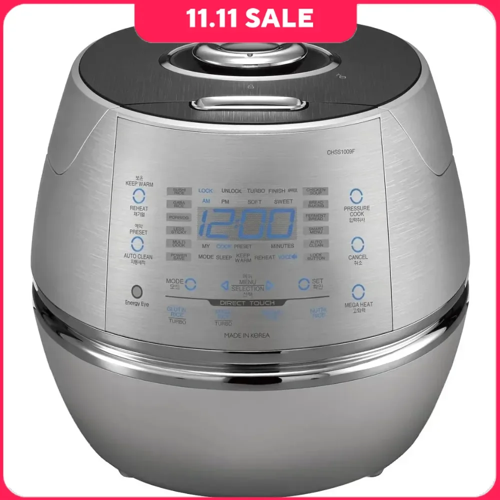 

Rice Cookers, 10 Cup Electric Pressure Cooker, Non-Stick Coating & 3-Language Voice Navigation And LED Screen, Rice Cookers