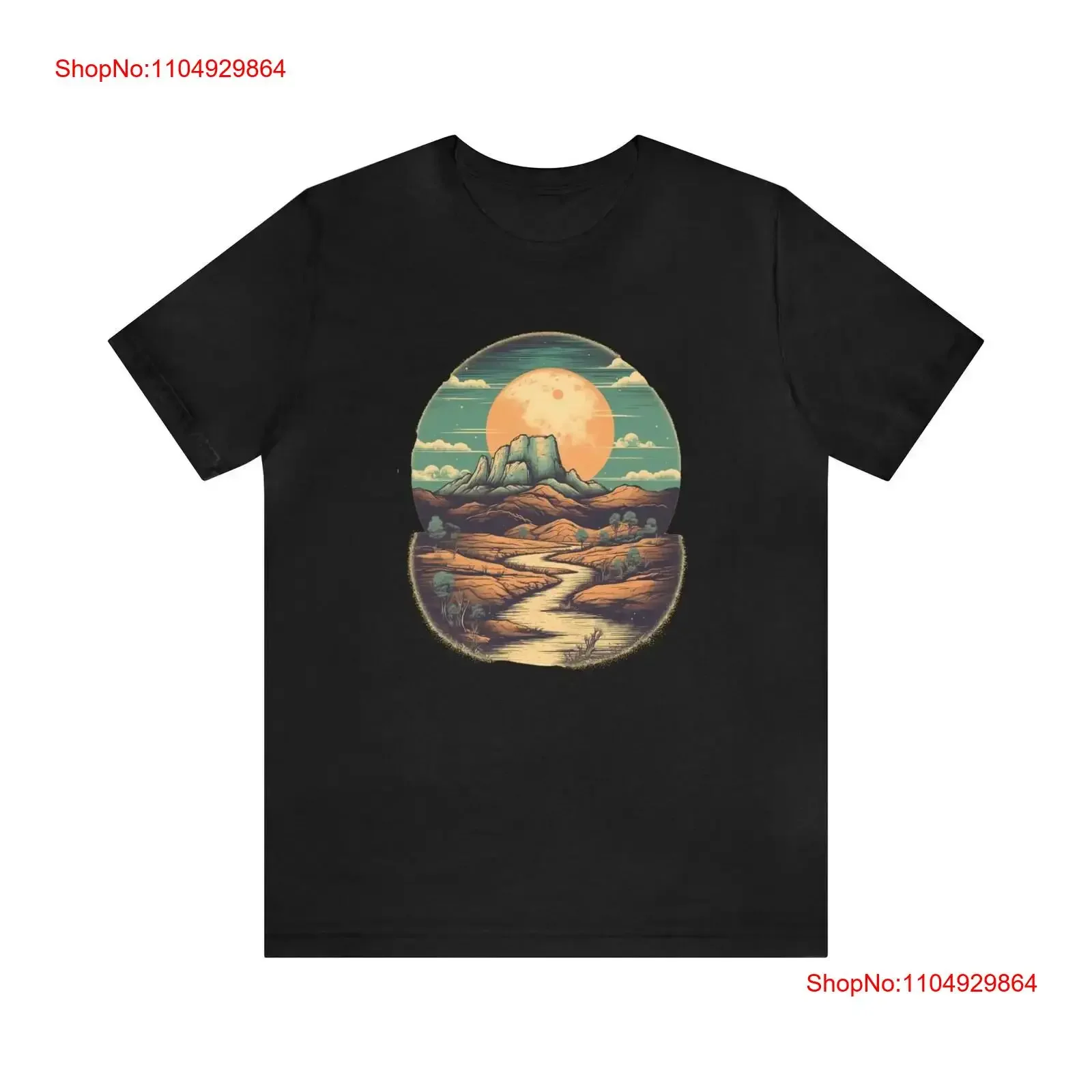 Camiseta Moonlit Desert Horizon, Jersey Lunar Glow Moon Reflexion vintage lavado para hombre, ropa de diseñador transpirable estirada