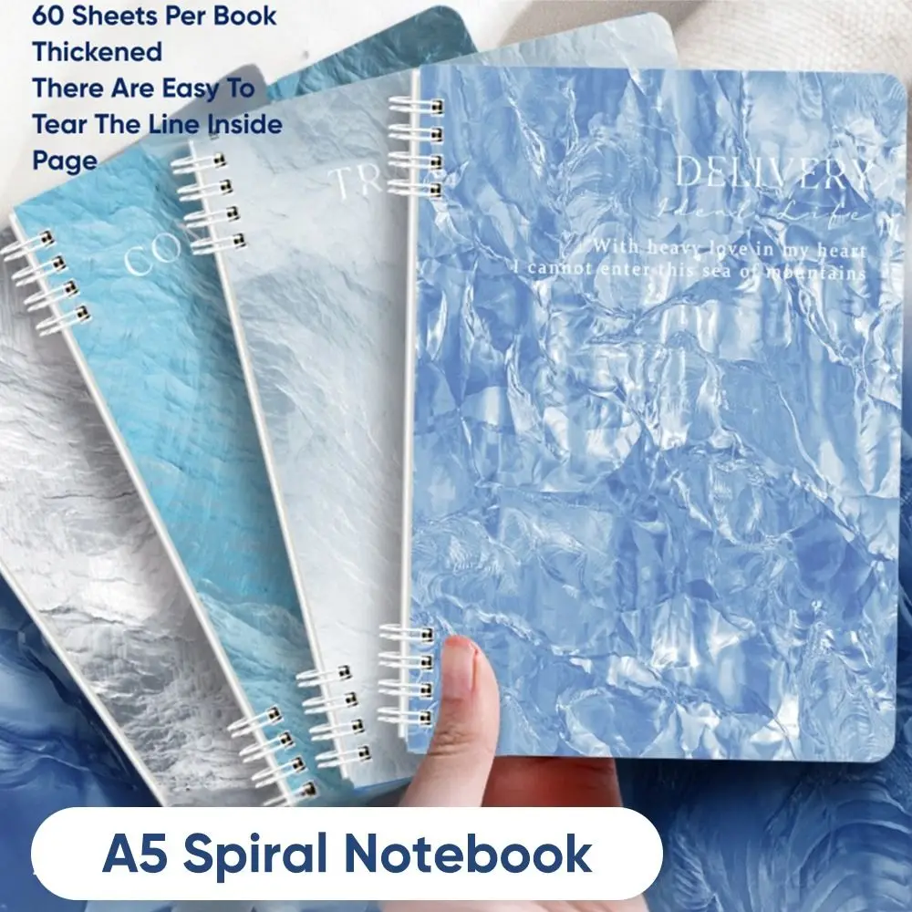 Multi-functional A5 Spiral Notebooks Color Perforated Pages Notepad Horizontal Line Inner Pages Diary Book Students