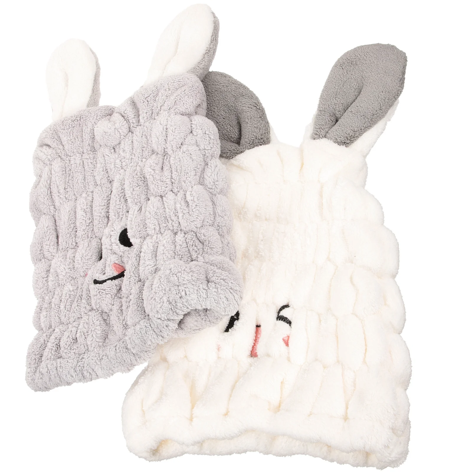 2 pcs Children Bath Cap Rabbit Ear Towel Wrap Hair Drying Hat Absorbent Quick Hair Towel For Girls Rapid Drying Cap