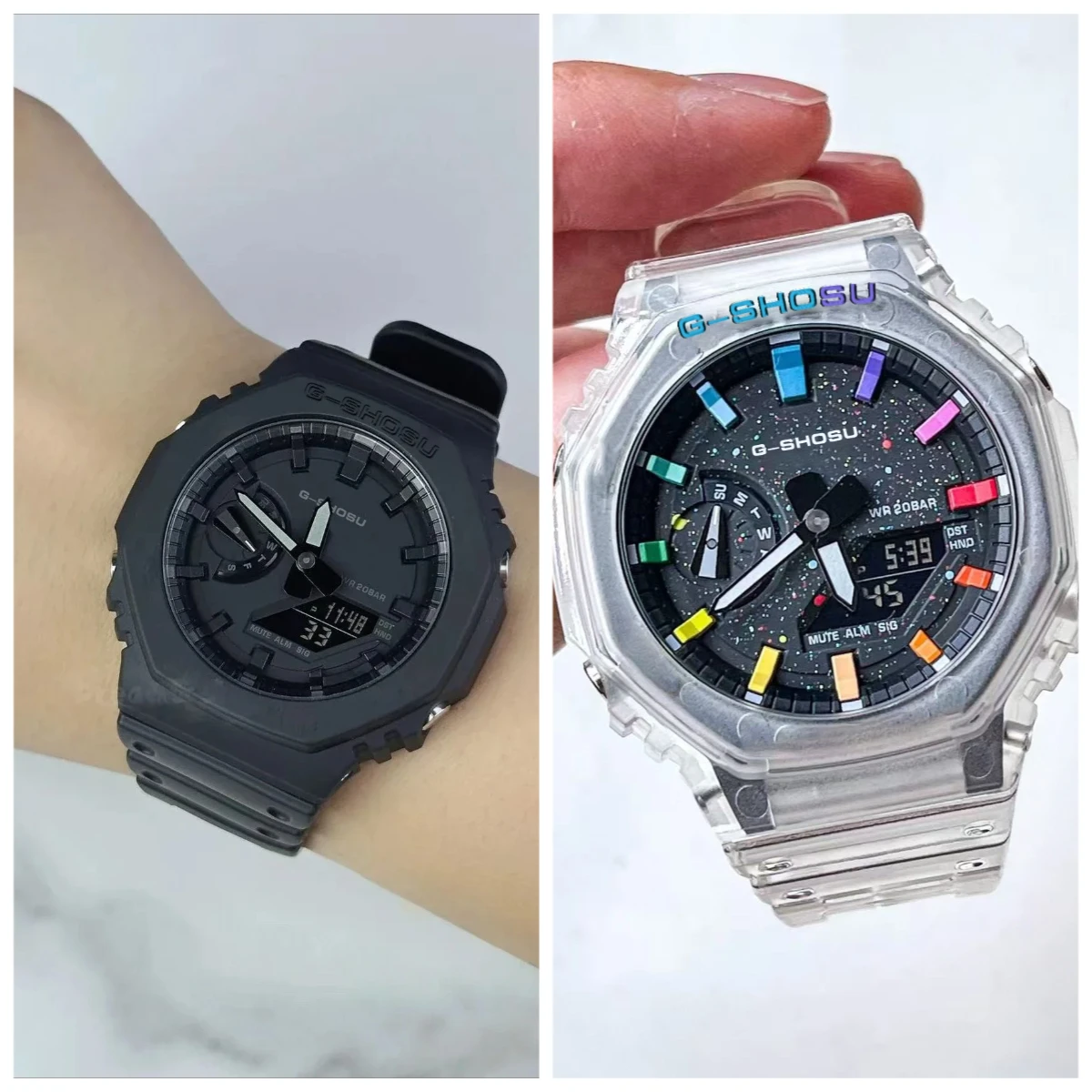 

9898 Store Digital Unisex Sports Watch LED Dual Display with Automatic Wrist-Lift Light Oak Series Shock-Resistant