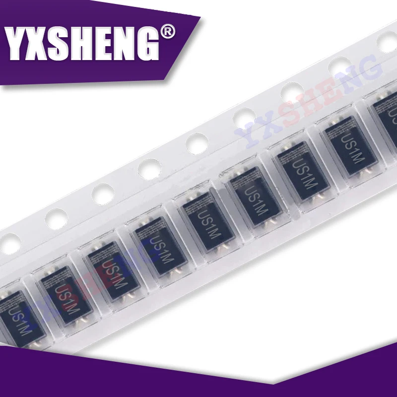 50PCS US1M HER107 ES1J SF18 RS1M FR107 SS14 1N5819 SS24 SMD SR2100 SS210 RS2M SS34 SS16 1N4001 1N4007 M7 New SMA Schottky Diodes