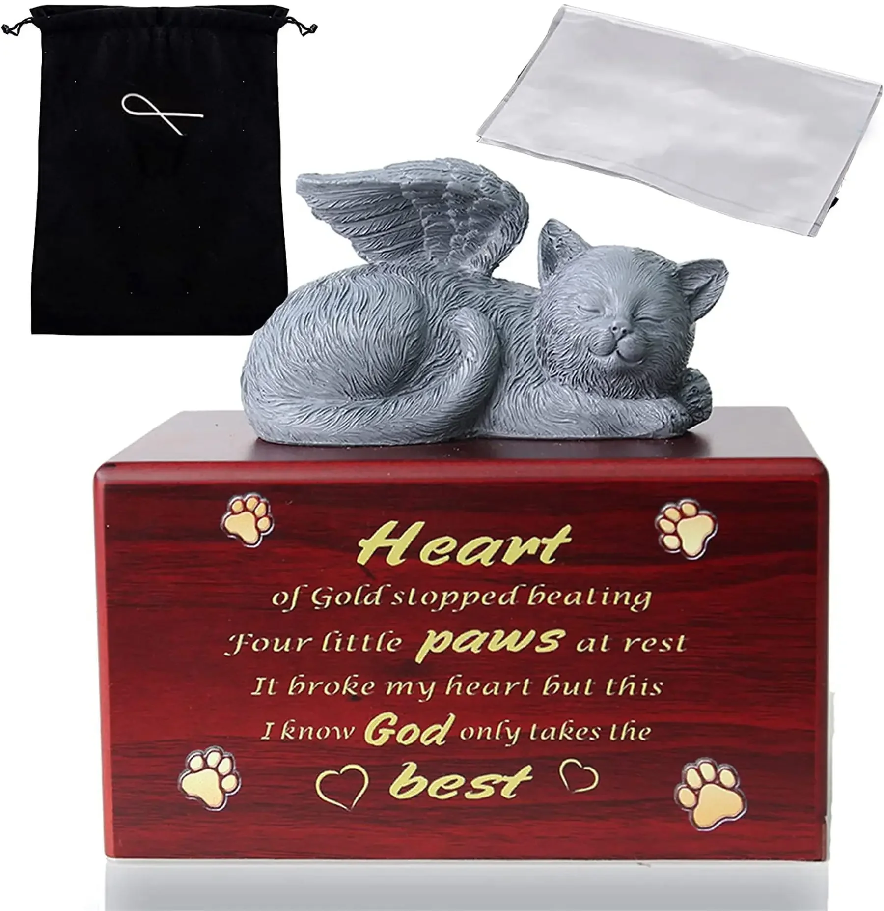 Wood Pet Cremation Box Pet Urns Small Dog Cremation Box for Ashes Box for Cat or Dog Urns for Ashes Keepsake Memorial Urns