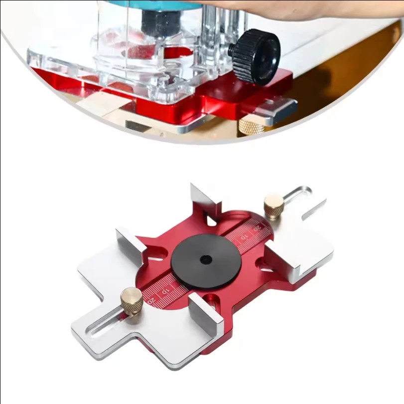 

1pc Versatile 2-in-1 Wood Router Slotting Locator & Edge Trimmer - Durable Aluminum & Bakelite Router Bits for Woodworking