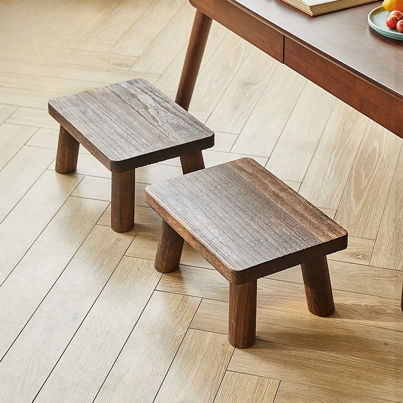 Small wooden stool shoe stool low stool square stools living room small stools footstool wooden